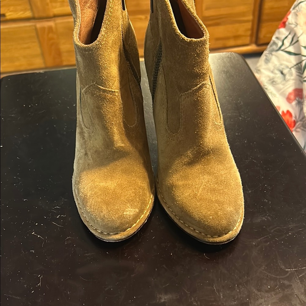 Frye Tan Ankle Boots with Suede Finish